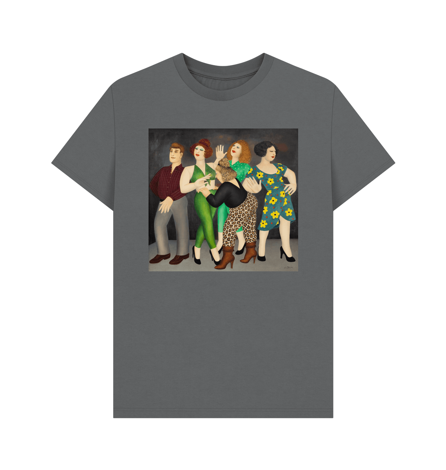 Slate Grey Printed T-shirt Front