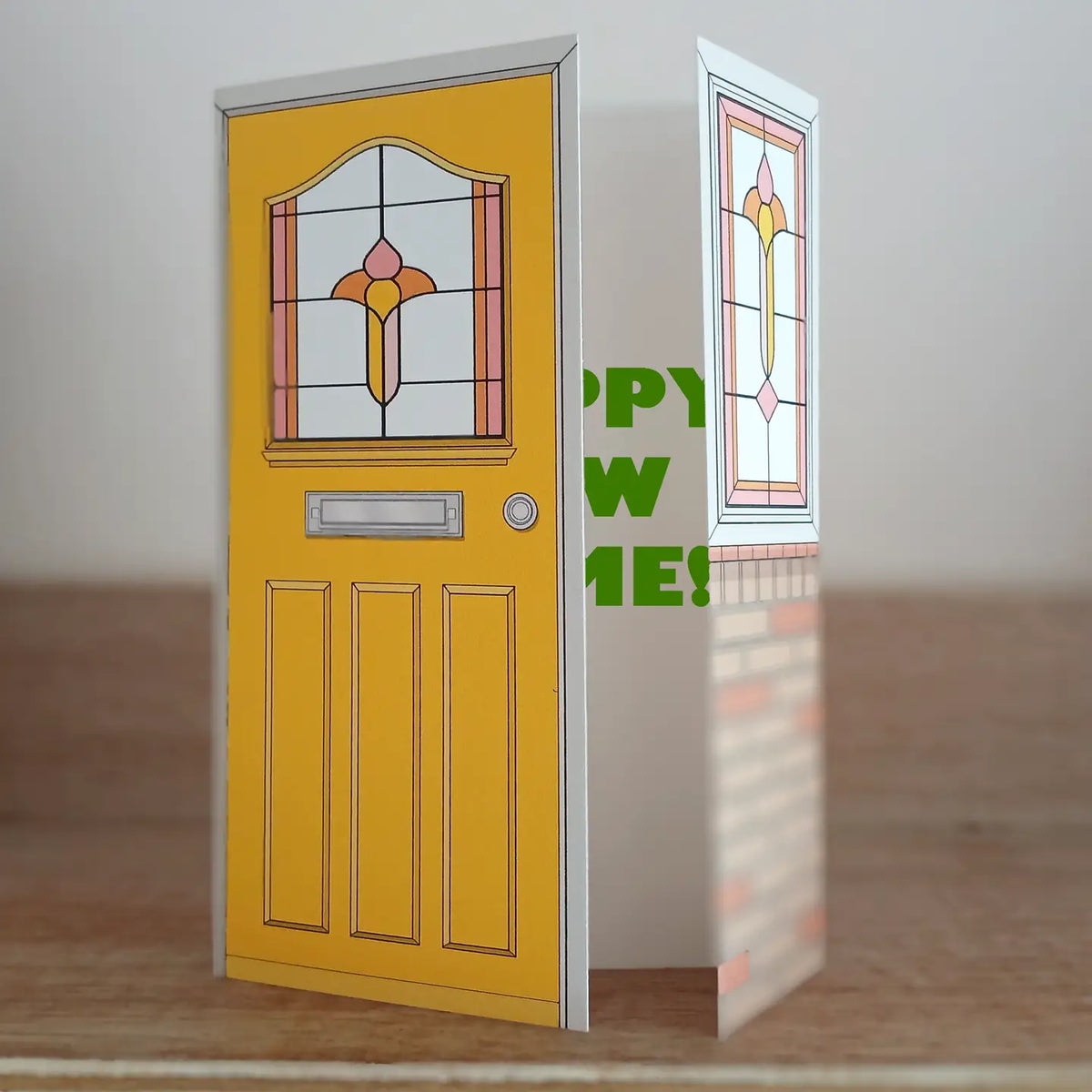 Shut the yellow door! Housewarming card