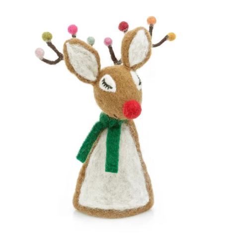 Felt Sassy Rudolph Reindeer Christmas Tree Topper Decoration