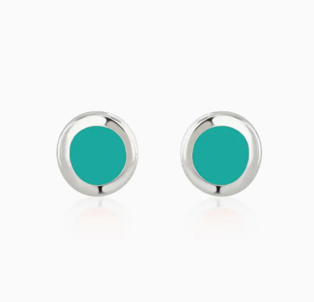 Turquoise Enamel Stud Earrings