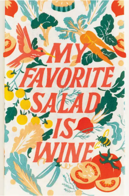My Favourite Salad is Wine Dish Towel