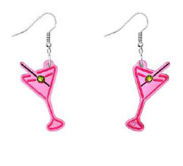 Neon Cocktail Earrings - Pink