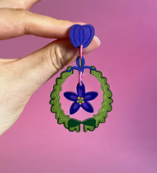 Botanical Wearable - Balloon Flower Earrings