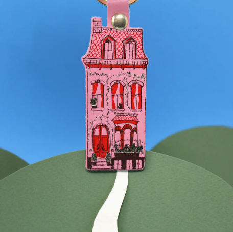 Dolls House Key Fob - Pale Pink