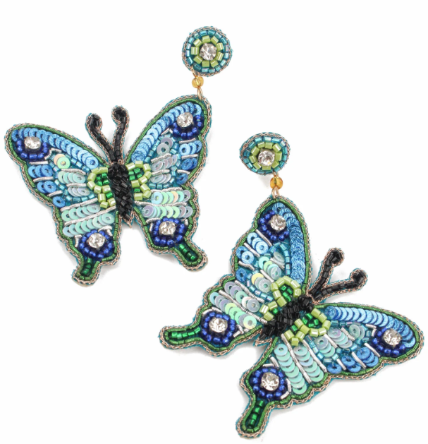 Butterfly Beaded Earrings