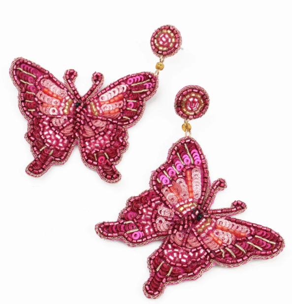 Butterfly Beaded Earrings