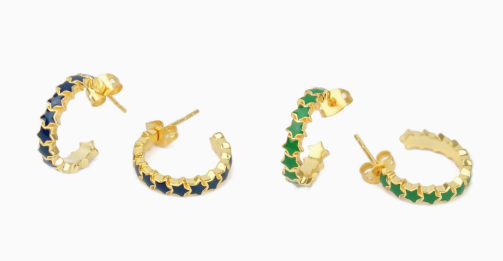 Enamel Star Earrings