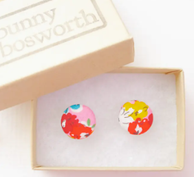 Fabric Stud Earrings