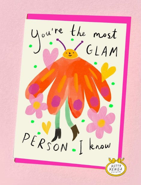 Glam Flower Person Greetings Card