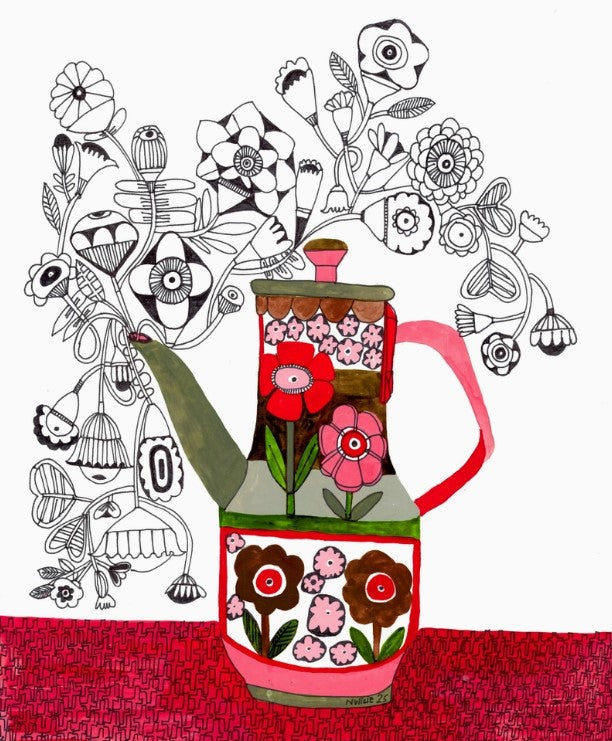 Coffee and Flowers Card