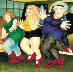 Beryl Cook Dance Club Greetings Card