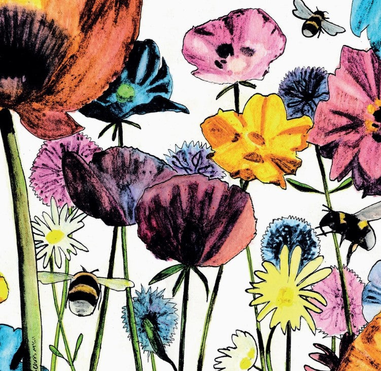 Flowers and Bees Card