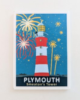 Recycled Acrylic Magnet - Plymouth Hoe, Smeaton's Tower