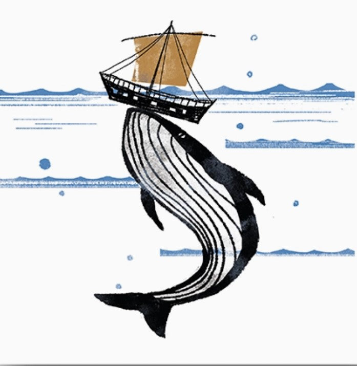 Whale and Boat Greetings Card