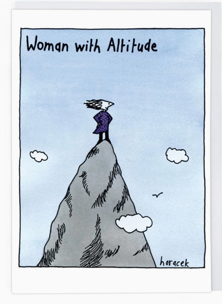 Woman With Altitude Greetings Card