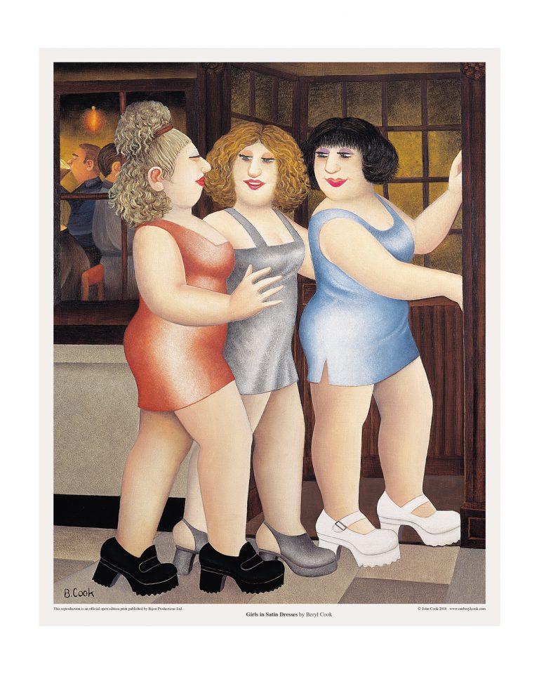 Beryl Cook - Girls in Satin Dresses (8" x 10" Open Edition Print)