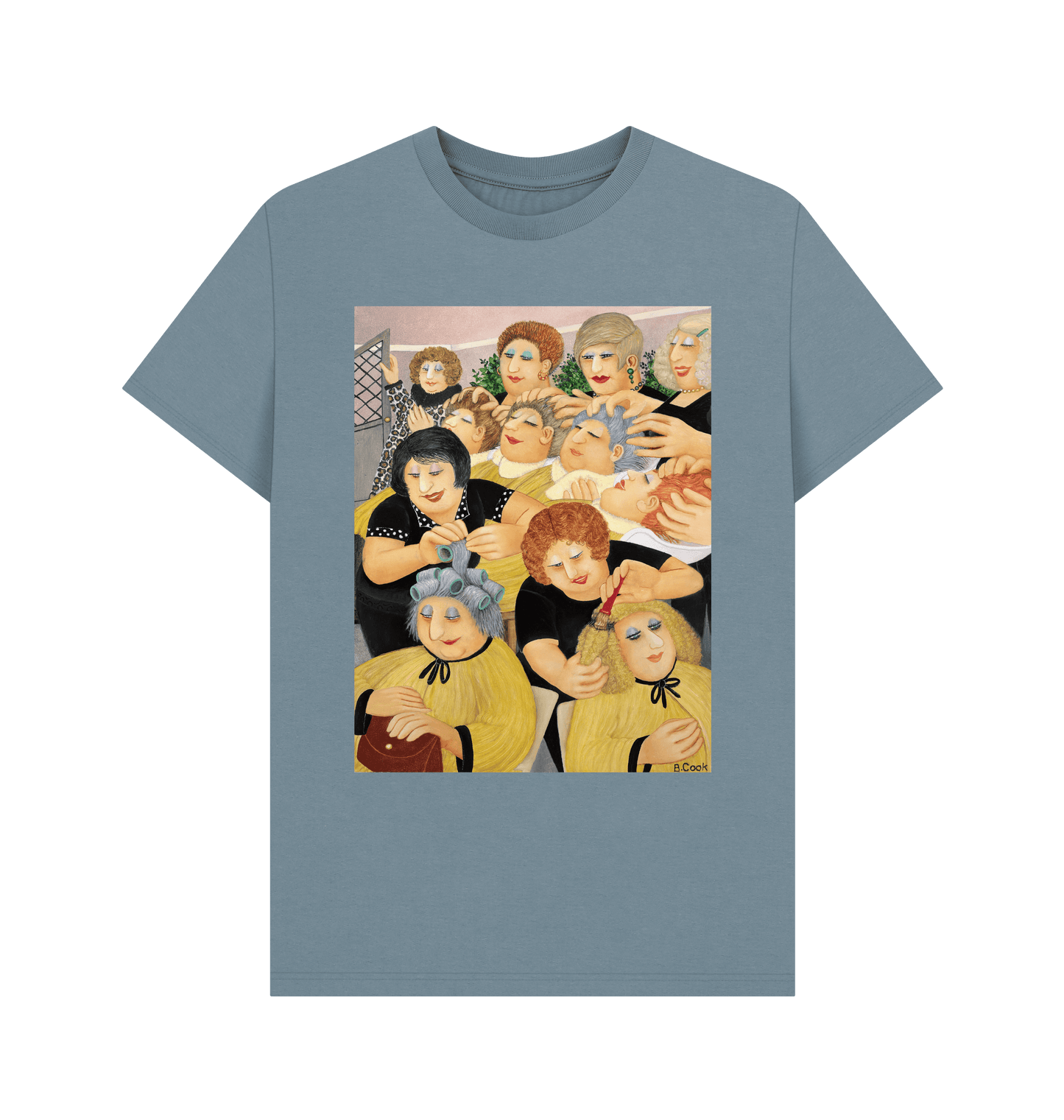 Stone Blue Printed T-shirt Front