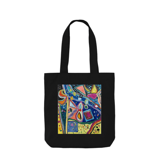 Black Printed Bag Front