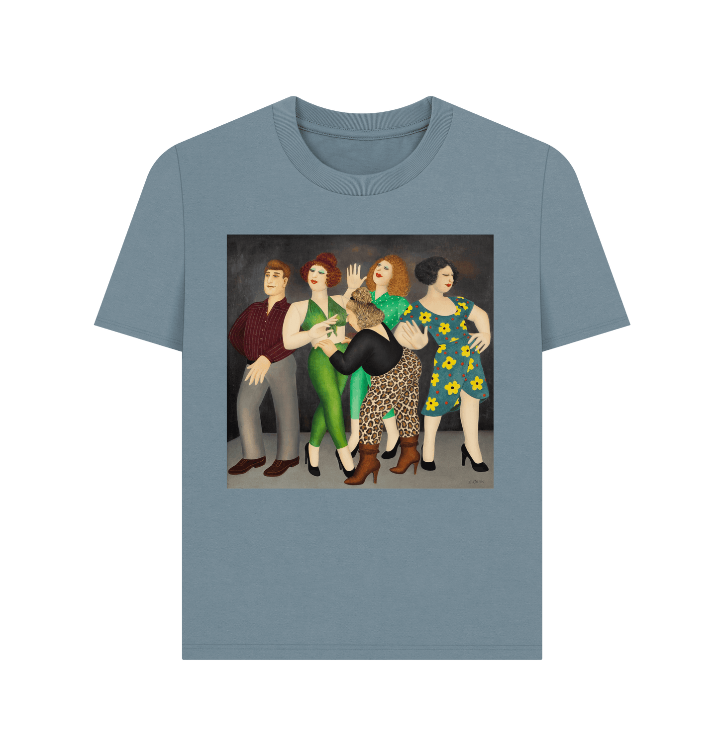 Stone Blue Printed T-shirt Front