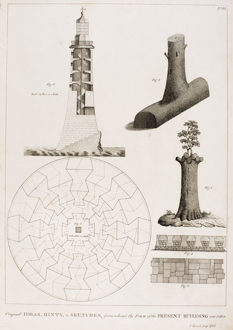 A Diagram of a Section of Eddystone Lighthouse, Print