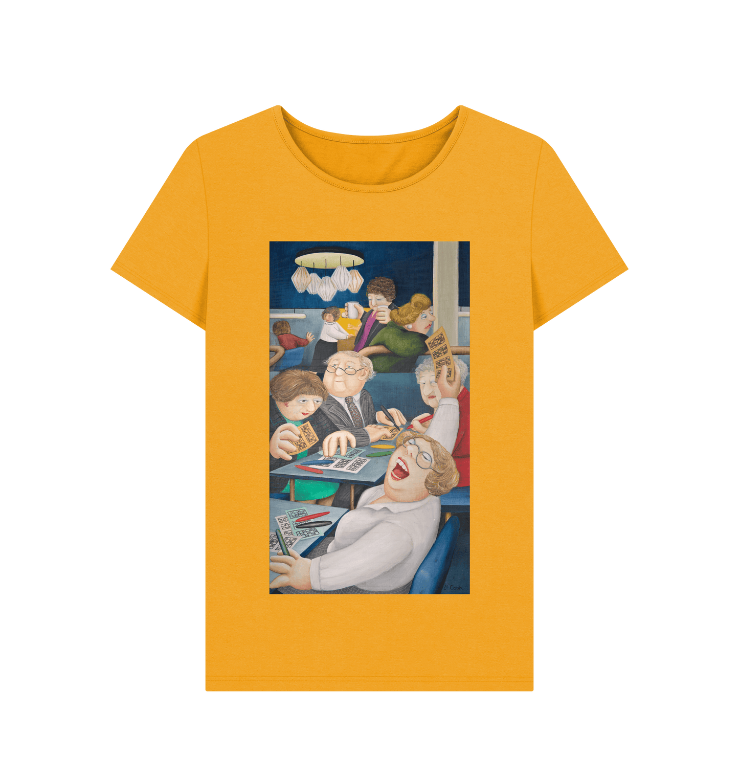 Mustard Printed T-shirt Front