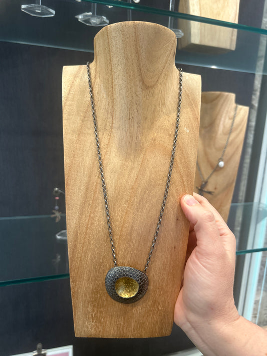 Ann Bruford Dark/Gold/Triple Pearl Urchin necklace - XX Large