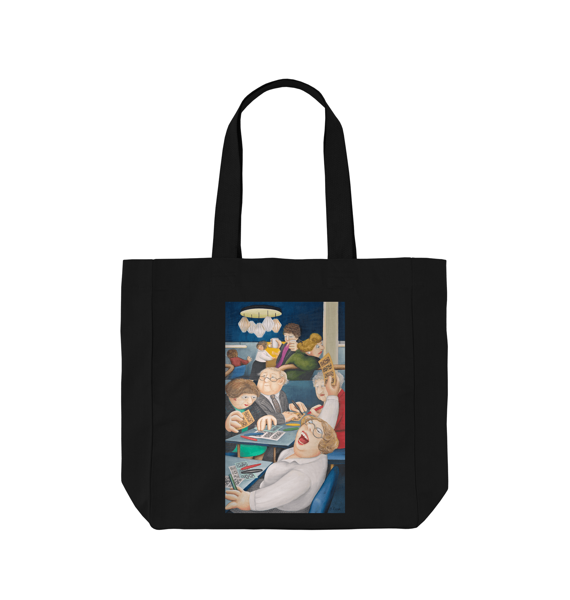 Black Printed Bag Front