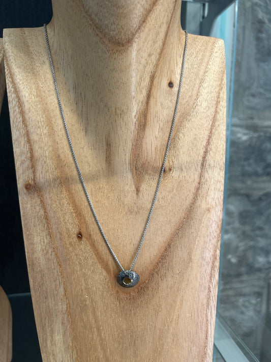 Ann Bruford Dark/Gold Closed Echinoderm pendant - small