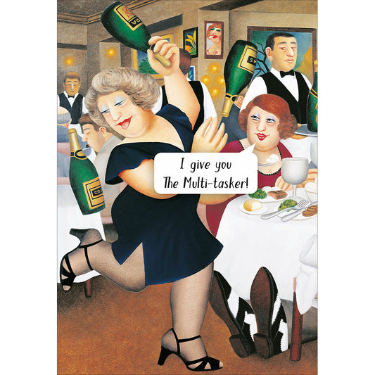 Beryl Cook Multi-Tasker Greetings Card