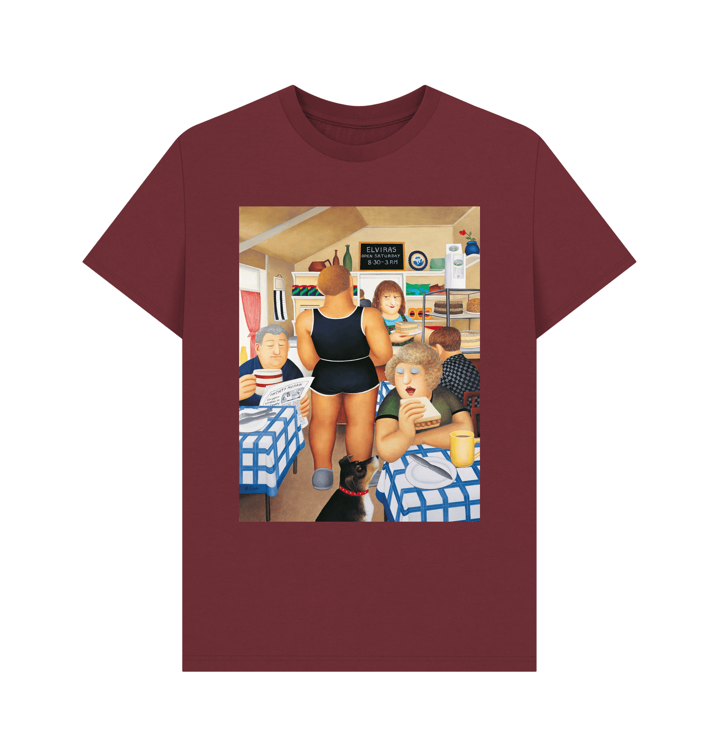 Red Wine Printed T-shirt Front