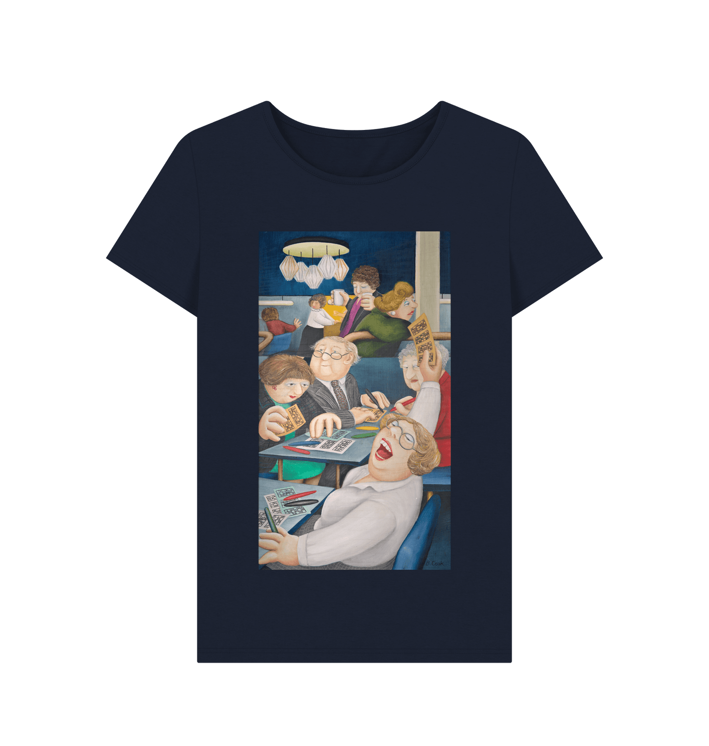 Navy Blue Printed T-shirt Front