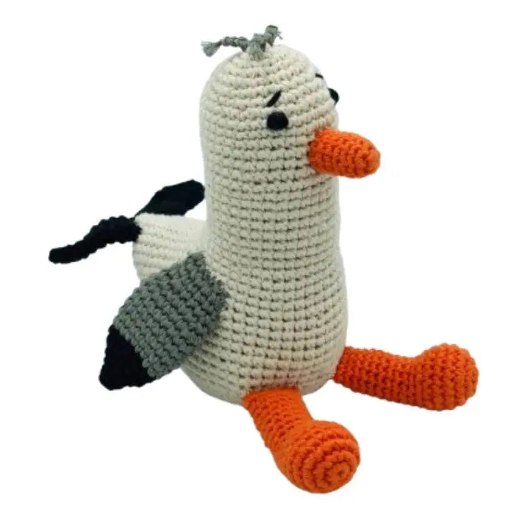Seagull Baby Rattle - Crochet Organic Handmade Fair Trade