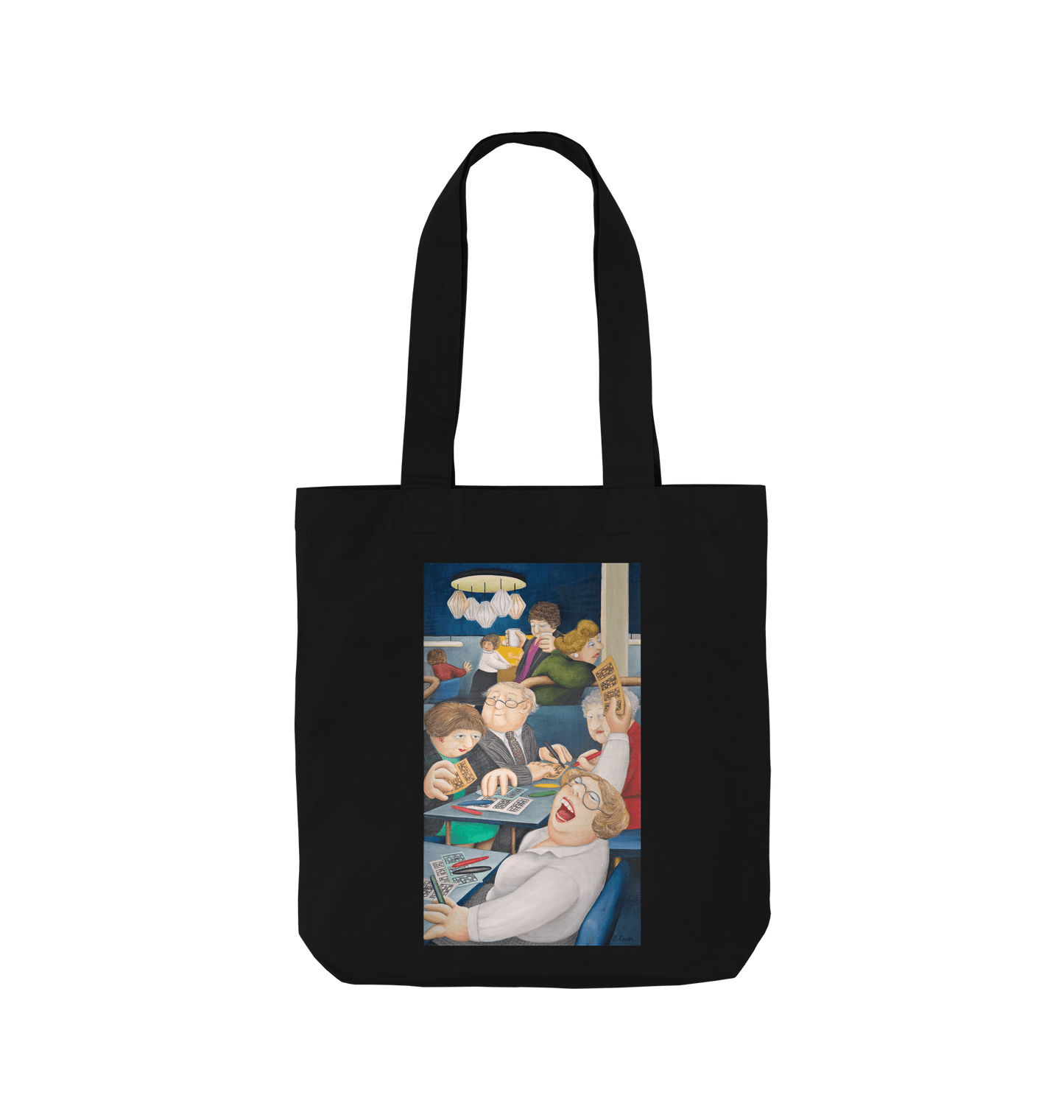 Black Printed Bag Front