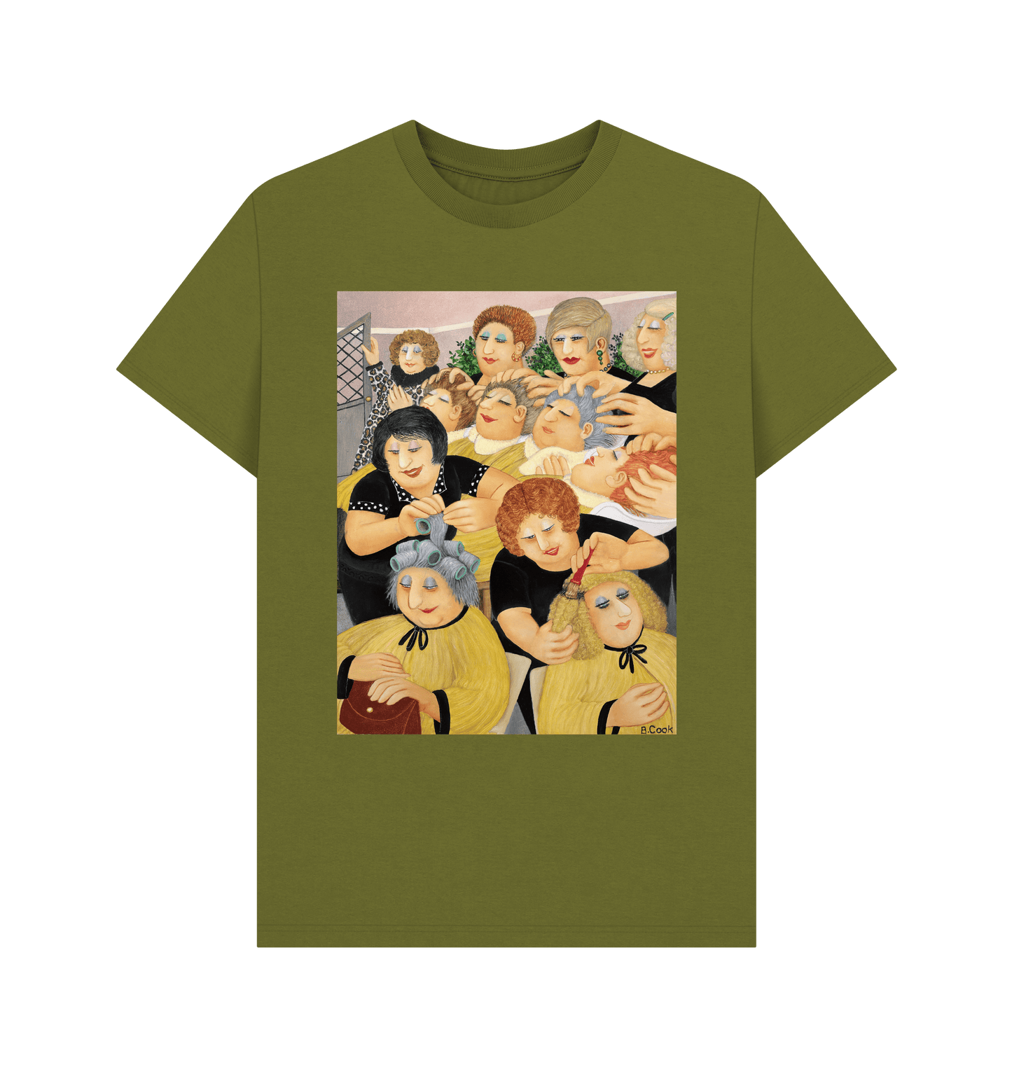 Moss Green Printed T-shirt Front