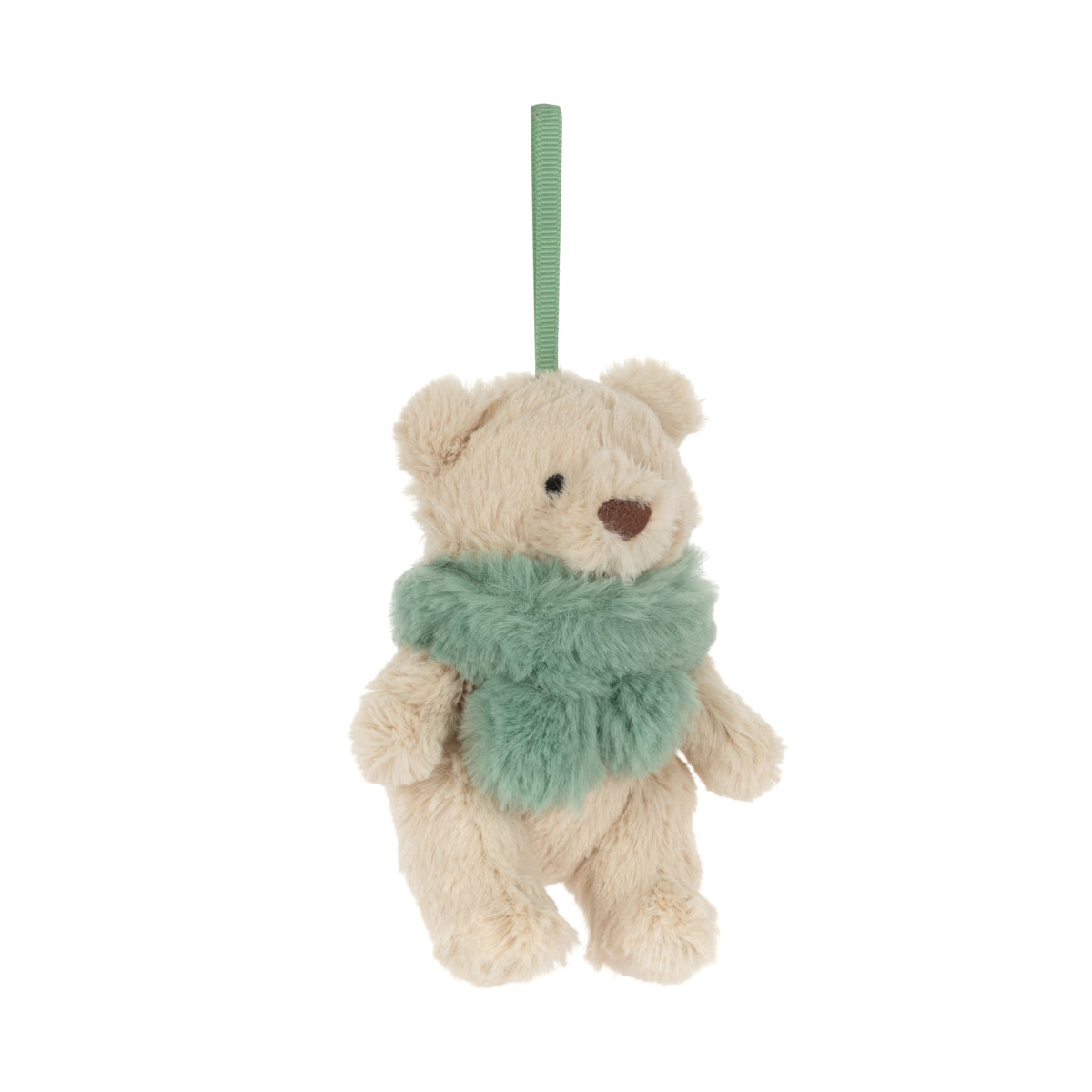 Jellycat Bartholomew Bear Jr Winter Warmer Decoration (Green scarf)