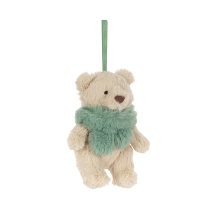 Jellycat Bartholomew Bear Jr Winter Warmer Decoration (Green scarf)