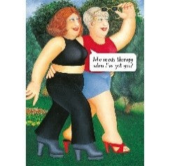 Beryl Cook Big Walk, Big Talk Greetings Card