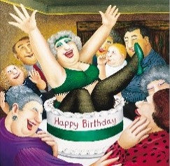 Beryl Cook Birthday Surprise Greetings Card