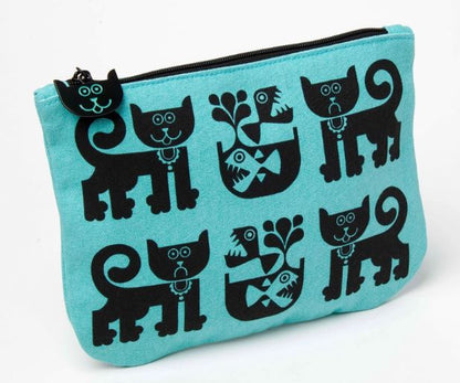 Hornsea Pouch Cat & Piranha Teal