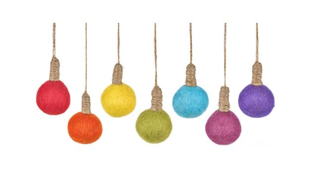 Felt Hanging Bulb, Christmas Decoration