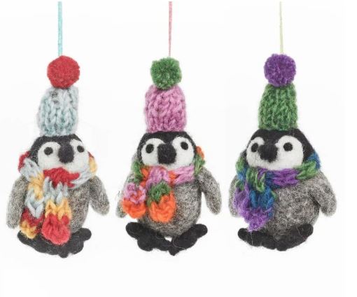 Felt Frosty Penguins, Hanging Christmas Decorations