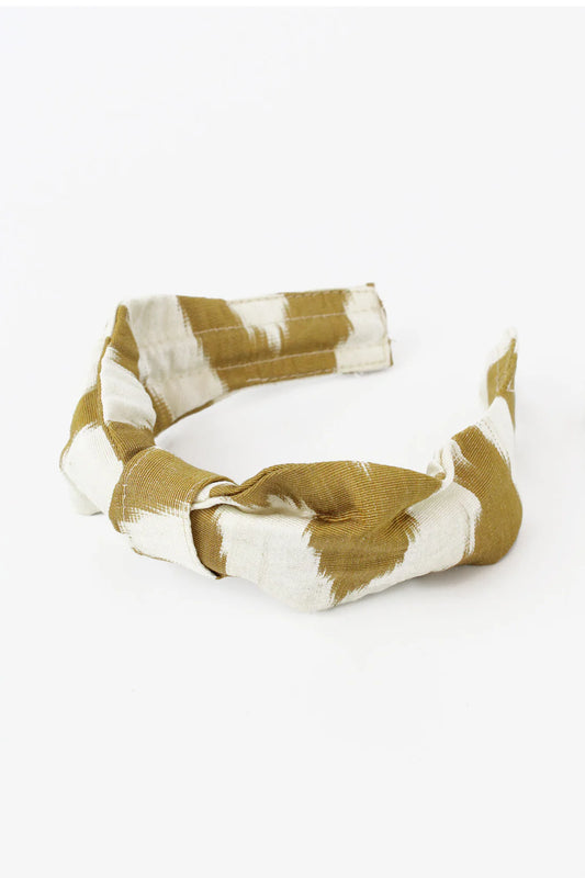 Headband - Gold Chevron Silk