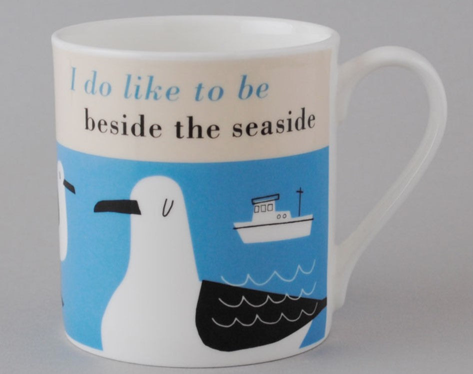 I Do Like to Be Beside The Seaside Mug - Blue