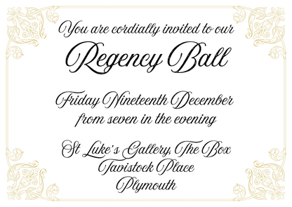 Regency Ball - Friday 19 December