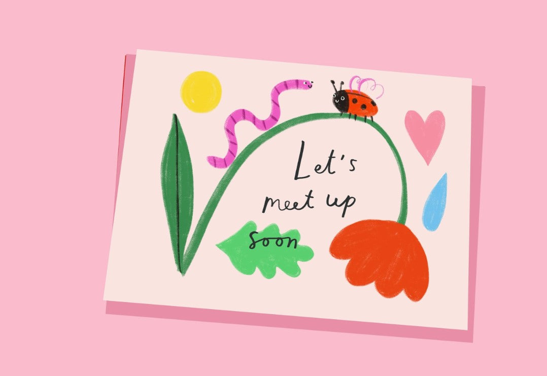 Let's Meet Up Bugs Greetings Card