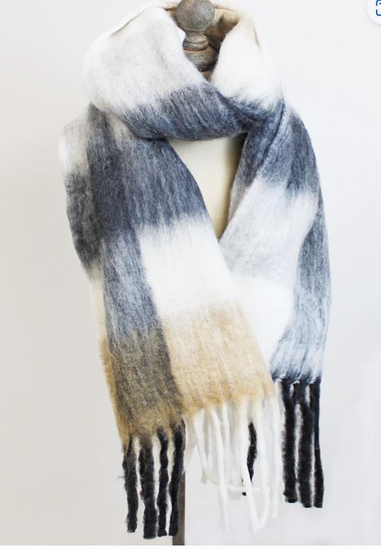 Soft Recycled Polyester Scarf - Neutral Mix