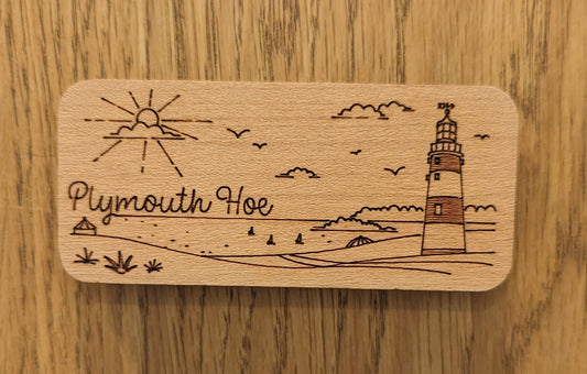 Wooden Magnet - Plymouth Hoe