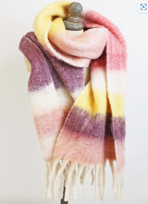 Soft Recycled Polyester Scarf - Pink Mix