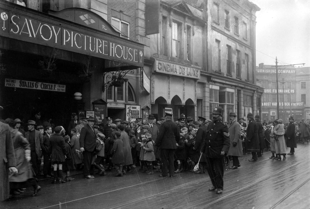 Crowd outside the Savoy Picture House, Print