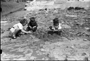 Children on the Beach making Sand Castles, Print